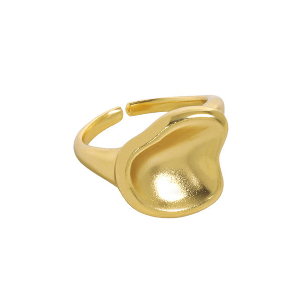 Lovcia Gold Plated Open Lip Adjustable Ring 925 Silver-Rings-Yellow Gold-Yellow Gold