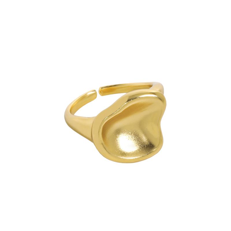 Lovcia Gold Plated Open Lip Adjustable Ring 925 Silver-Rings-Yellow Gold-Yellow Gold