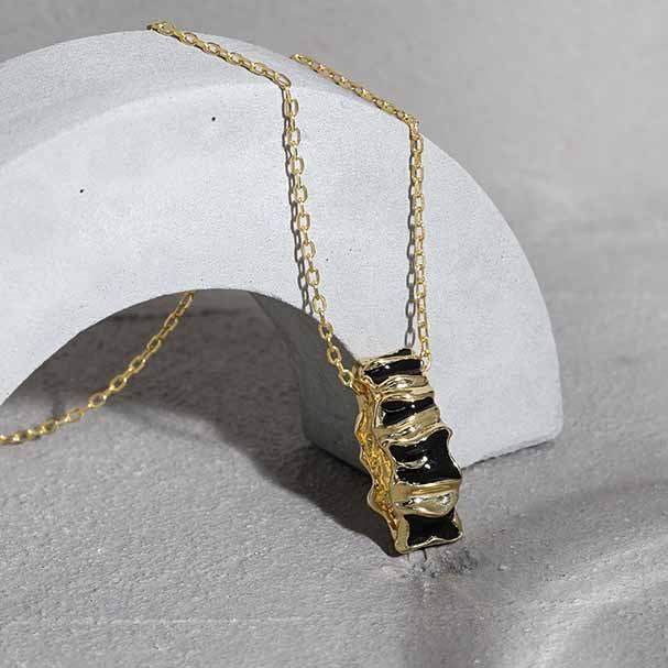 Lovcia Gold Plated Serpentine Snake Pendant Necklace-Necklaces-Yellow Gold-Yellow Gold