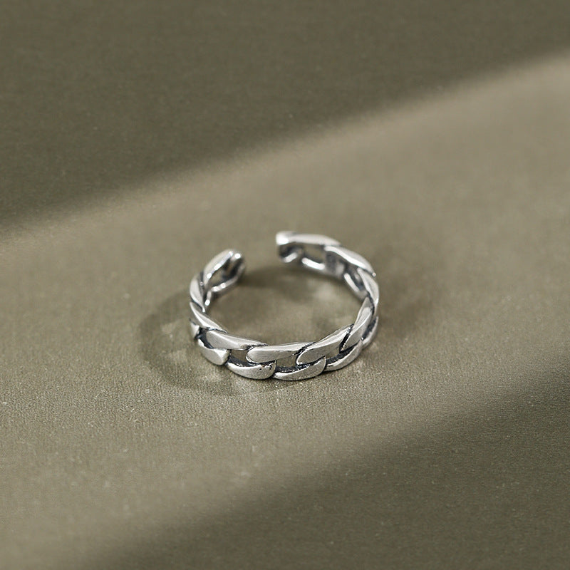 Lovcia Gold Plated Sterling Silver Adjustable Ring-Rings-Vintage-Large Ring (US7 - US8)-Vintage