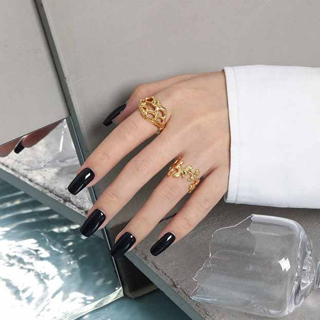 Lovcia Gold Plated Sterling Silver Adjustable Ring-Rings-Yellow Gold-Yellow Gold