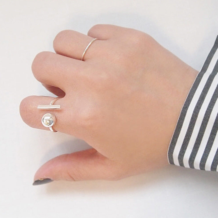 Lovcia Gold Plated Sterling Silver Open Adjustable Ring-Rings-Rhodium-Rhodium