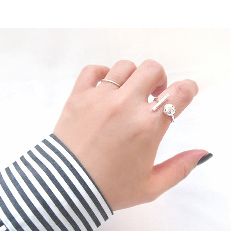 Lovcia Gold Plated Sterling Silver Open Adjustable Ring-Rings-Rhodium-Rhodium