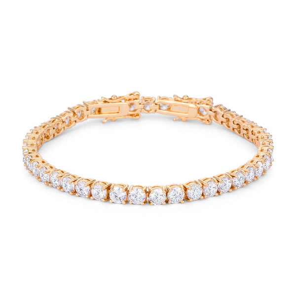 Lovcia Gold Plated Tennis Bracelet with 17.6 Carat Sparkling CZ Stones-Bracelets-