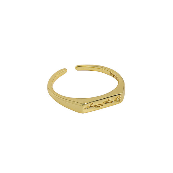 Lovcia Gold Plated Tulip Geometry Open Adjustable Ring-Rings-Yellow Gold-Yellow Gold