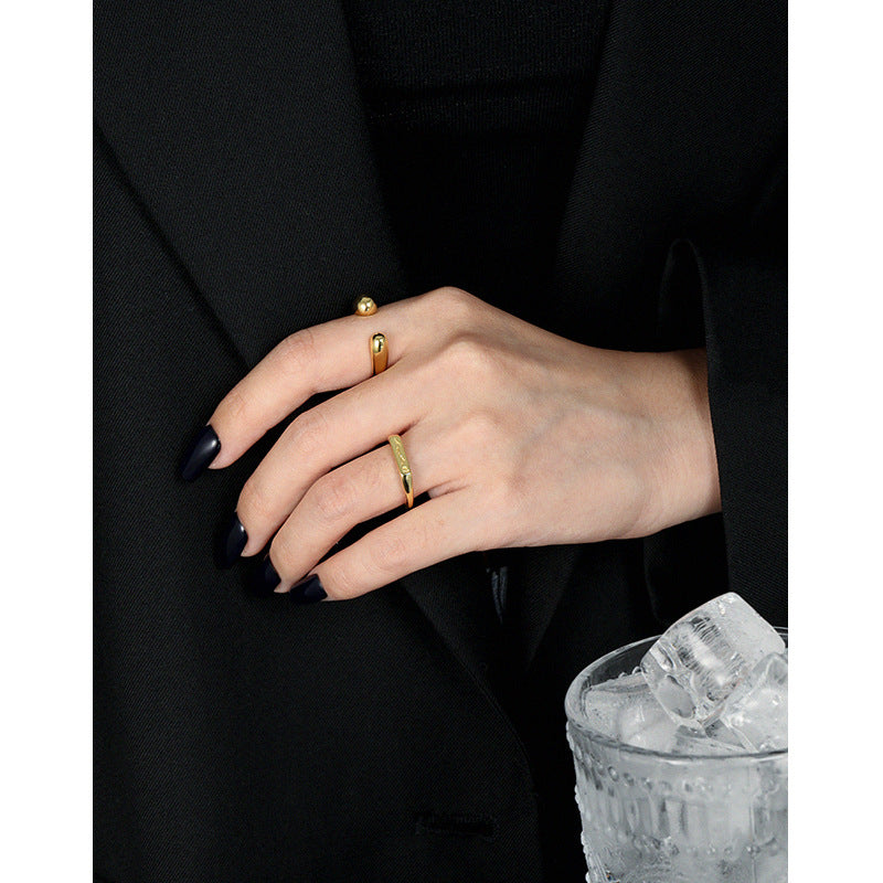 Lovcia Gold Plated Tulip Geometry Open Adjustable Ring-Rings-Yellow Gold-Yellow Gold