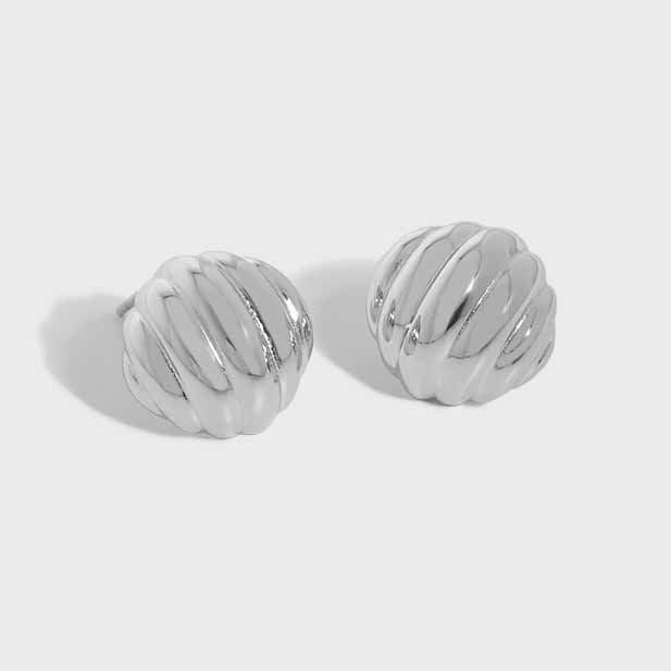 Lovcia Gold Plated Twisted Geometry Stud Earrings 14.3mm-Earrings-Yellow Gold-Yellow Gold