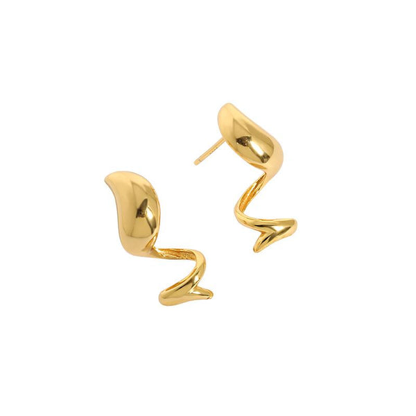 Lovcia Gold Plated Waterdrop Earrings 7.5x23mm Gold Tone-Earrings-Yellow Gold-Yellow Gold