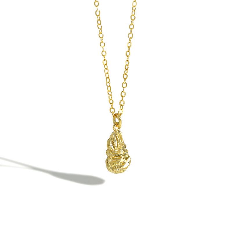 Lovcia Gold Plated Waterdrop Necklace 40cm Chain Extender-Necklaces-Yellow Gold-