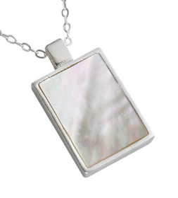 Lovcia Gold Rectangle Necklace 16x12mm 450mm Adjustable-Necklaces-Silver-
