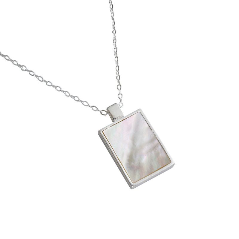 Lovcia Gold Rectangle Necklace 16x12mm 450mm Adjustable-Necklaces-Yellow Gold-