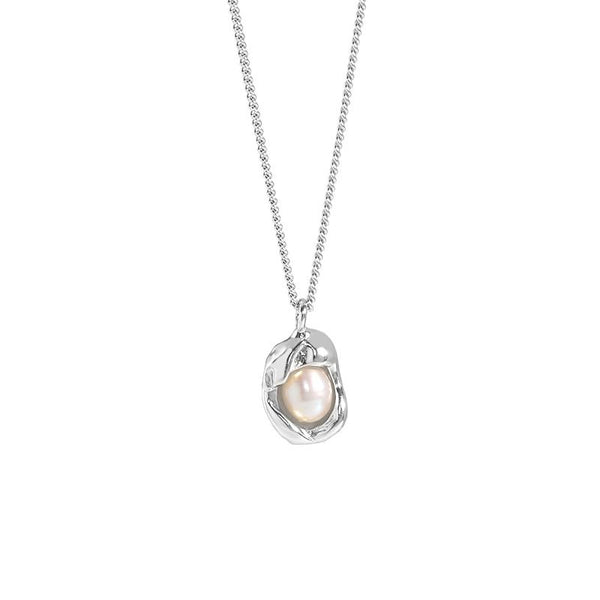 Lovcia Gold Shell Pearl Necklace 14.5mm Pendant 410mm Chain-Necklaces-Yellow Gold-Yellow Gold