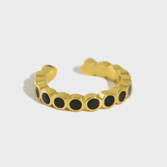 Lovcia Gold Tone 10mm Round Epoxy Non Pierced Earring-Earrings-Yellow Gold ( Single)-Yellow Gold ( Single)