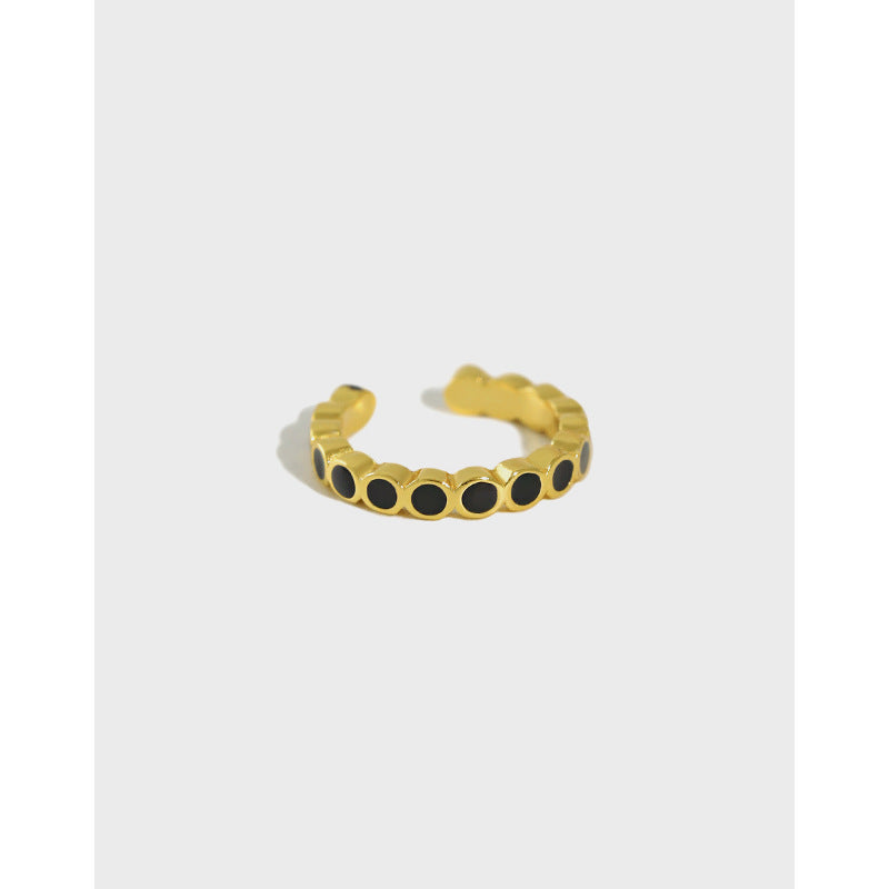 Lovcia Gold Tone 10mm Round Epoxy Non Pierced Earring-Earrings-Yellow Gold ( Single)-Yellow Gold ( Single)