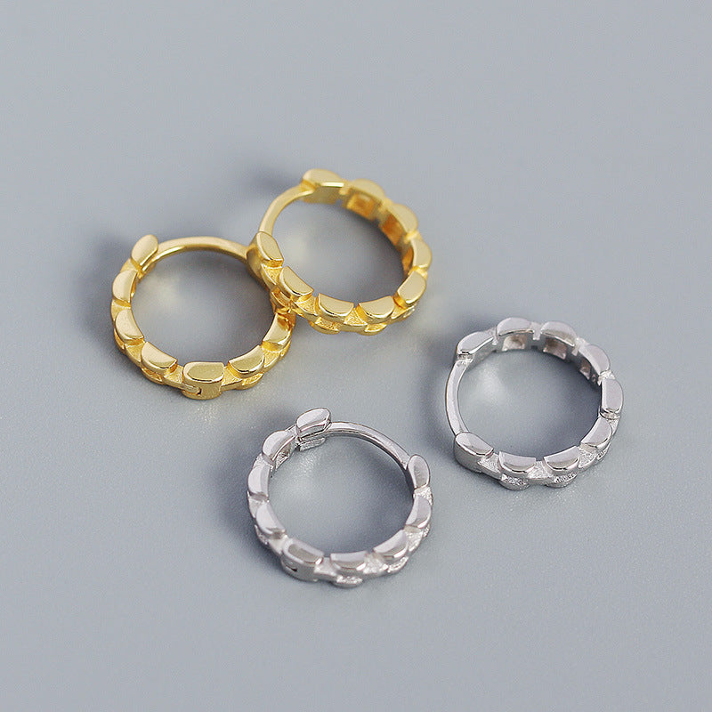 Lovcia Gold Tone 12.6mm 925 Sterling Silver Huggie Hoops-Earrings-Yellow Gold-Yellow Gold