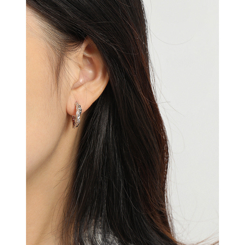 Lovcia Gold Tone 20mm S925 Irregular C Shape Earrings-Earrings-Yellow Gold-Yellow Gold