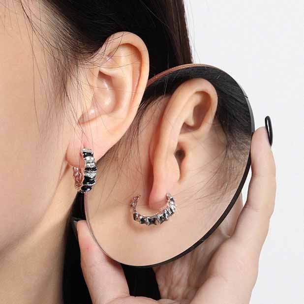 Lovcia Gold Tone 21.5mm Irregular Snake Hoop Earrings-Earrings-Yellow Gold-Yellow Gold
