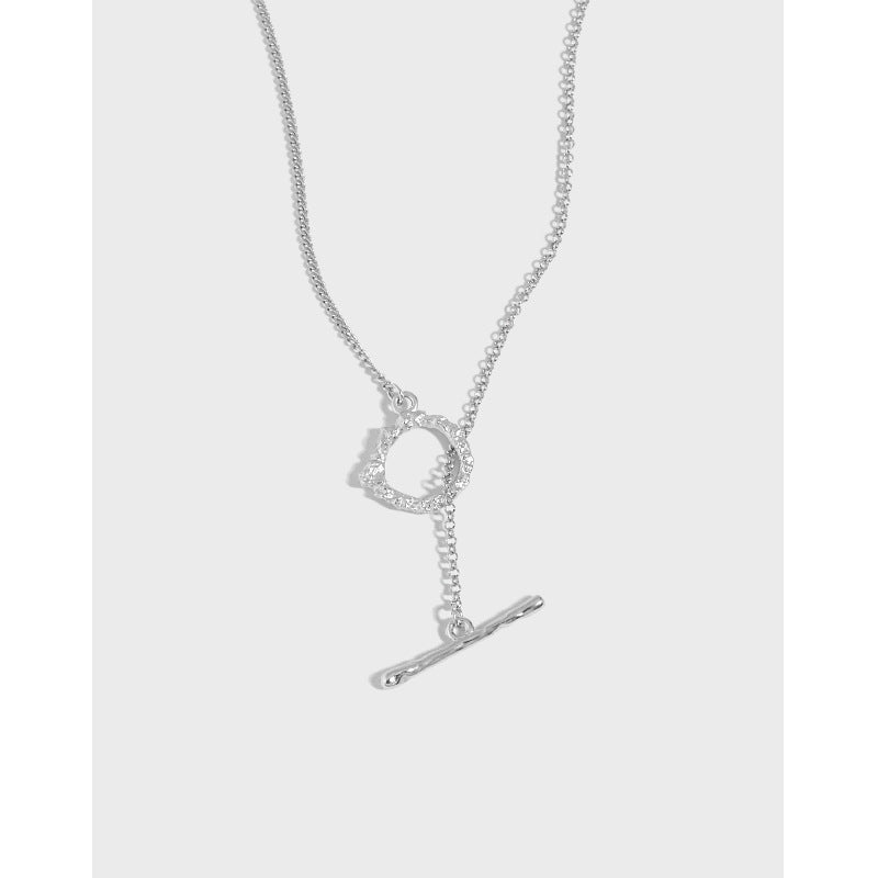 Lovcia Gold Tone 925 Necklace Irregular OT Shape Pendant-Necklaces-Yellow Gold-Yellow Gold