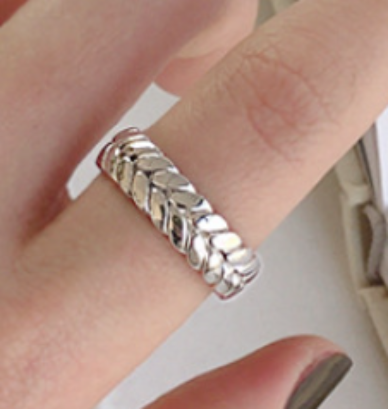 Lovcia Gold Tone 925 Silver Adjustable Twisted Wheat Ring-Rings-Yellow Gold-Yellow Gold