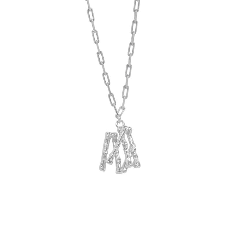 Lovcia Gold Tone 925 Silver Necklace Branch Pendant-Necklaces-Rhodium-Rhodium