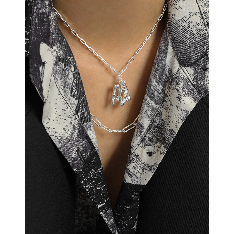 Lovcia Gold Tone 925 Silver Necklace Branch Pendant-Necklaces-Yellow Gold-Yellow Gold
