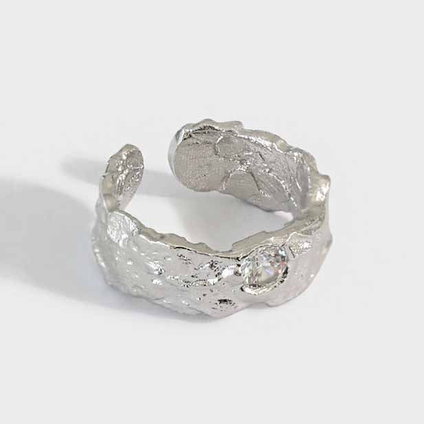 Lovcia Gold Tone 925 Sterling Silver Adjustable CZ Ring-Rings-Yellow Gold-Yellow Gold