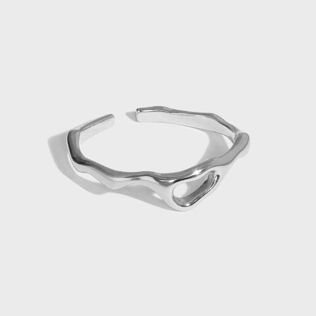 Lovcia Gold Tone 925 Sterling Silver Adjustable Open Ring-Rings-Yellow Gold-Yellow Gold