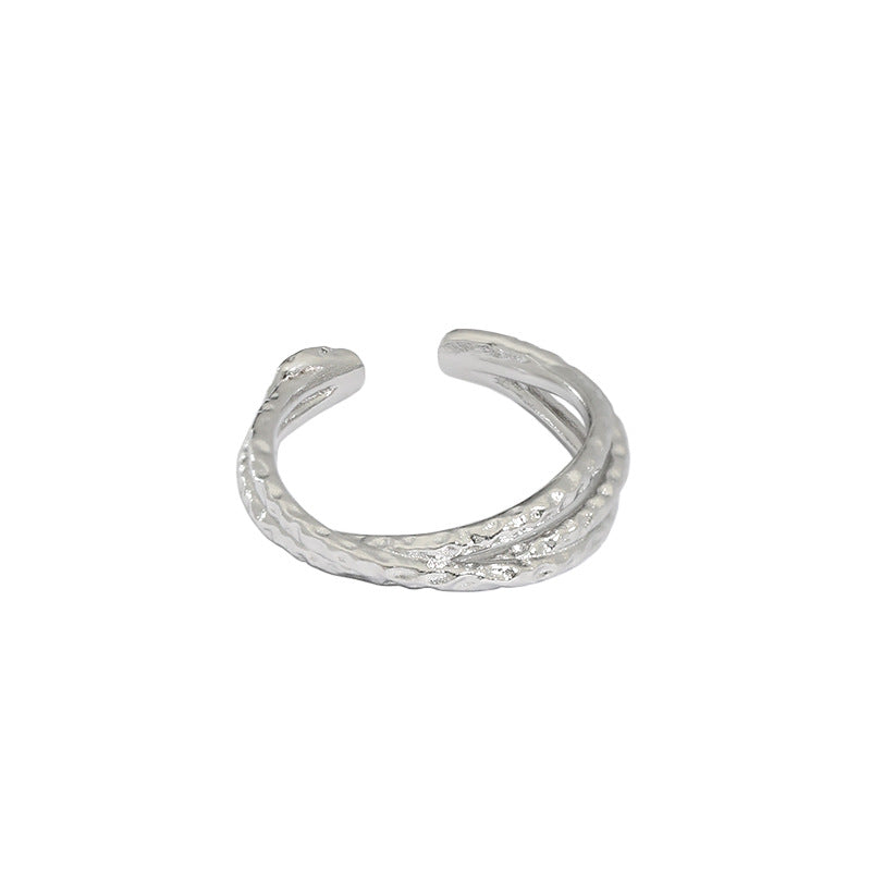 Lovcia Gold Tone 925 Sterling Silver Adjustable Ring 16.9mm-Rings-Silver-Silver
