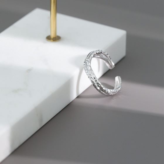 Lovcia Gold Tone 925 Sterling Silver Adjustable Ring 16.9mm-Rings-Yellow Gold-Yellow Gold