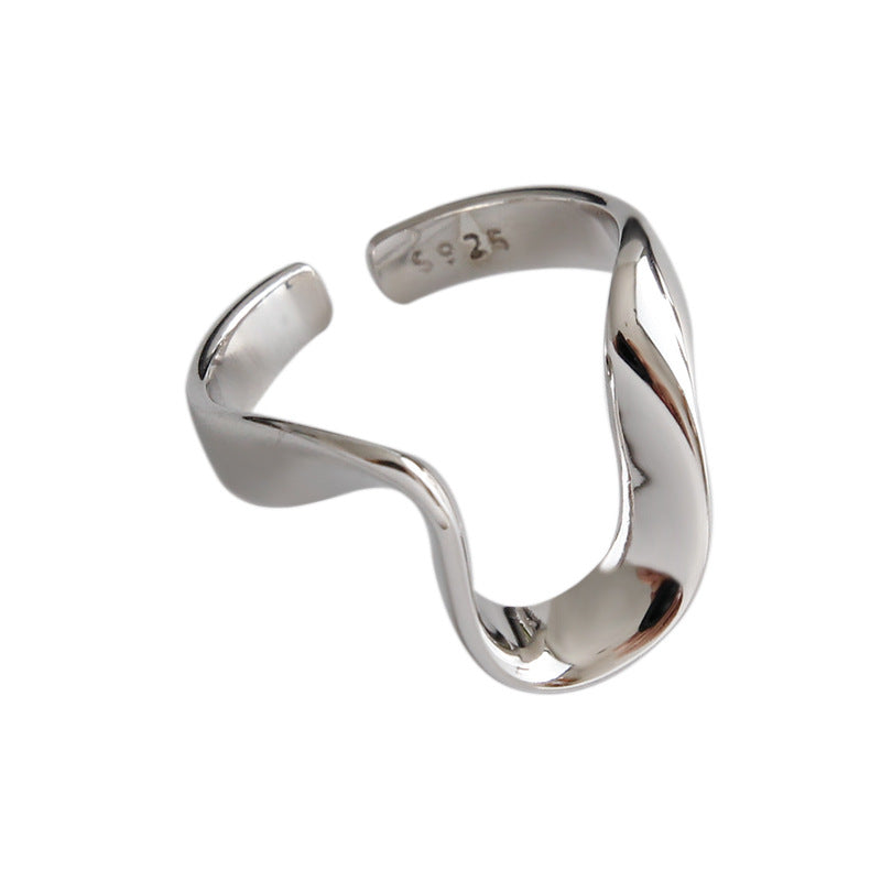 Lovcia Gold Tone 925 Sterling Silver Adjustable Ring-Rings-Rhodium-Rhodium