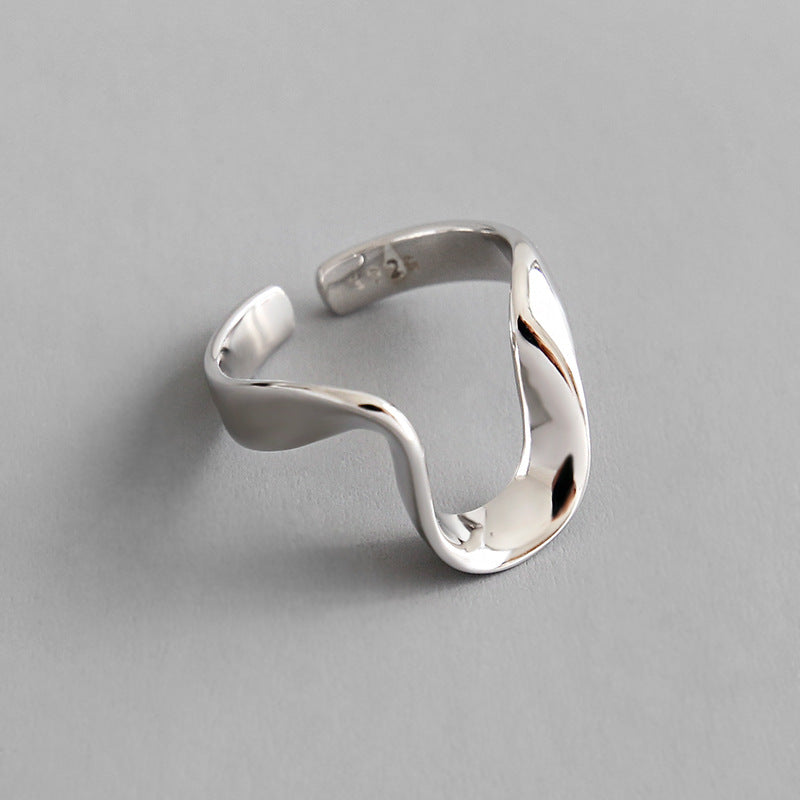 Lovcia Gold Tone 925 Sterling Silver Adjustable Ring-Rings-Rhodium-Rhodium