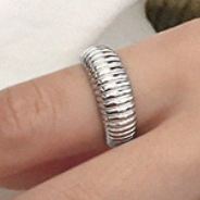 Lovcia Gold Tone 925 Sterling Silver Adjustable Ring-Rings-Rhodium-Rhodium