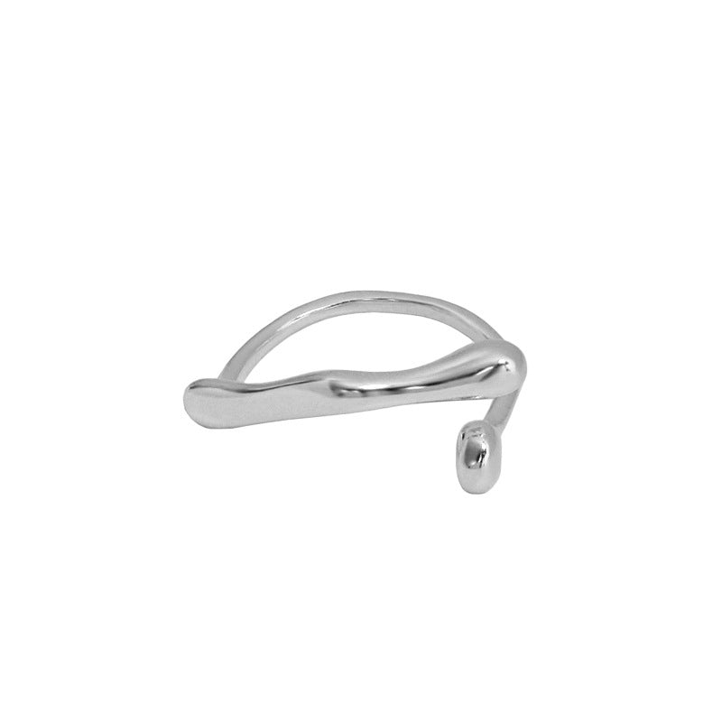 Lovcia Gold Tone 925 Sterling Silver Adjustable Ring-Rings-Rhodium-Rhodium