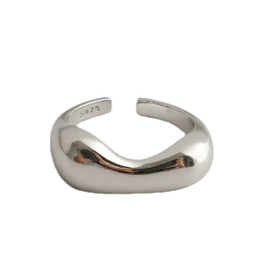 Lovcia Gold Tone 925 Sterling Silver Adjustable Ring-Rings-Rhodium-Rhodium