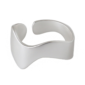 Lovcia Gold Tone 925 Sterling Silver Adjustable Ring-Rings-Rhodium-Rhodium