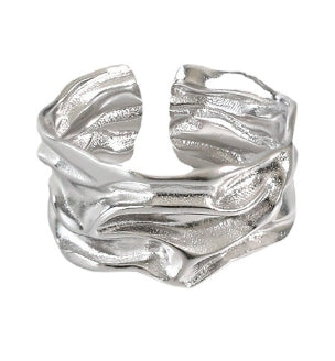 Lovcia Gold Tone 925 Sterling Silver Adjustable Ring-Rings-Silver-Silver