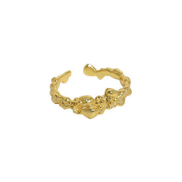 Lovcia Gold Tone 925 Sterling Silver Adjustable Ring-Rings-Yellow Gold-Yellow Gold