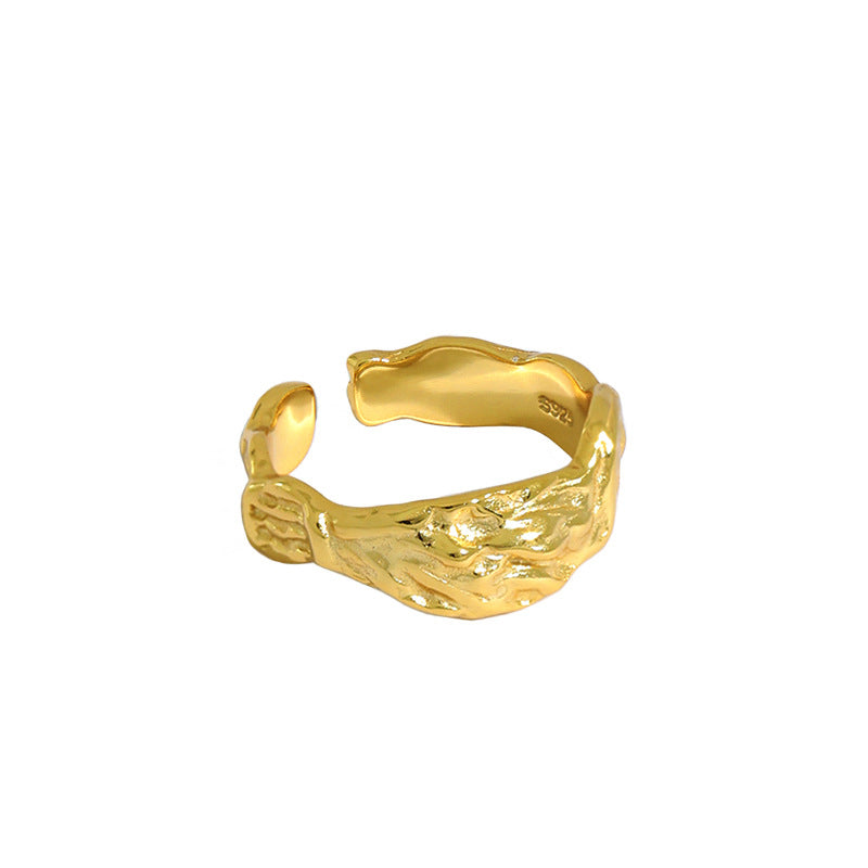 Lovcia Gold Tone 925 Sterling Silver Adjustable Ring-Rings-Yellow Gold-Yellow Gold