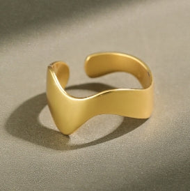 Lovcia Gold Tone 925 Sterling Silver Adjustable Ring-Rings-Yellow Gold-Yellow Gold