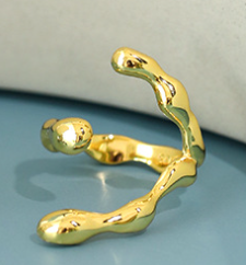 Lovcia Gold Tone 925 Sterling Silver Adjustable Ring-Rings-Yellow Gold-Yellow Gold