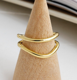 Lovcia Gold Tone 925 Sterling Silver Adjustable Ring-Rings-Yellow Gold-Yellow Gold