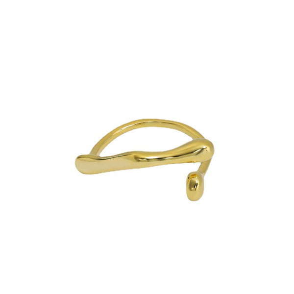 Lovcia Gold Tone 925 Sterling Silver Adjustable Ring-Rings-Yellow Gold-Yellow Gold