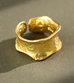 Lovcia Gold Tone 925 Sterling Silver Adjustable Ring-Rings-Yellow Gold-Yellow Gold