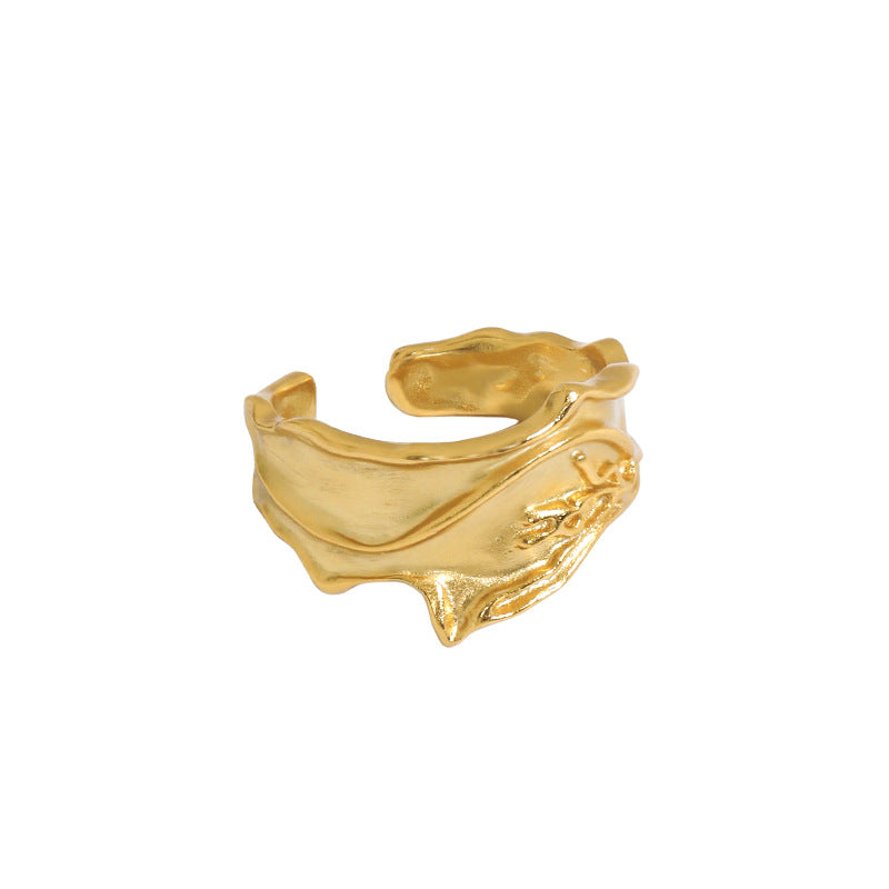 Lovcia Gold Tone 925 Sterling Silver Adjustable Ring-Rings-Yellow Gold-Yellow Gold