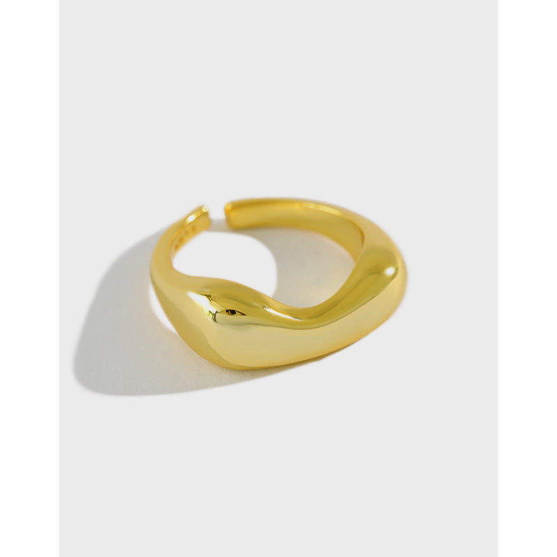 Lovcia Gold Tone 925 Sterling Silver Adjustable Ring-Rings-Yellow Gold-Yellow Gold