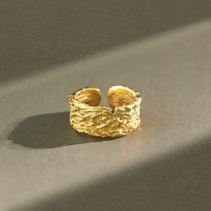 Lovcia Gold Tone 925 Sterling Silver Adjustable Ring-Rings-Yellow Gold-