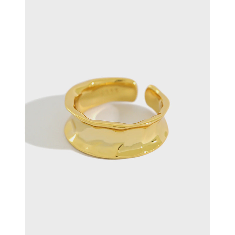 Lovcia Gold Tone 925 Sterling Silver Adjustable Ring-Rings-Yellow Gold-Yellow Gold