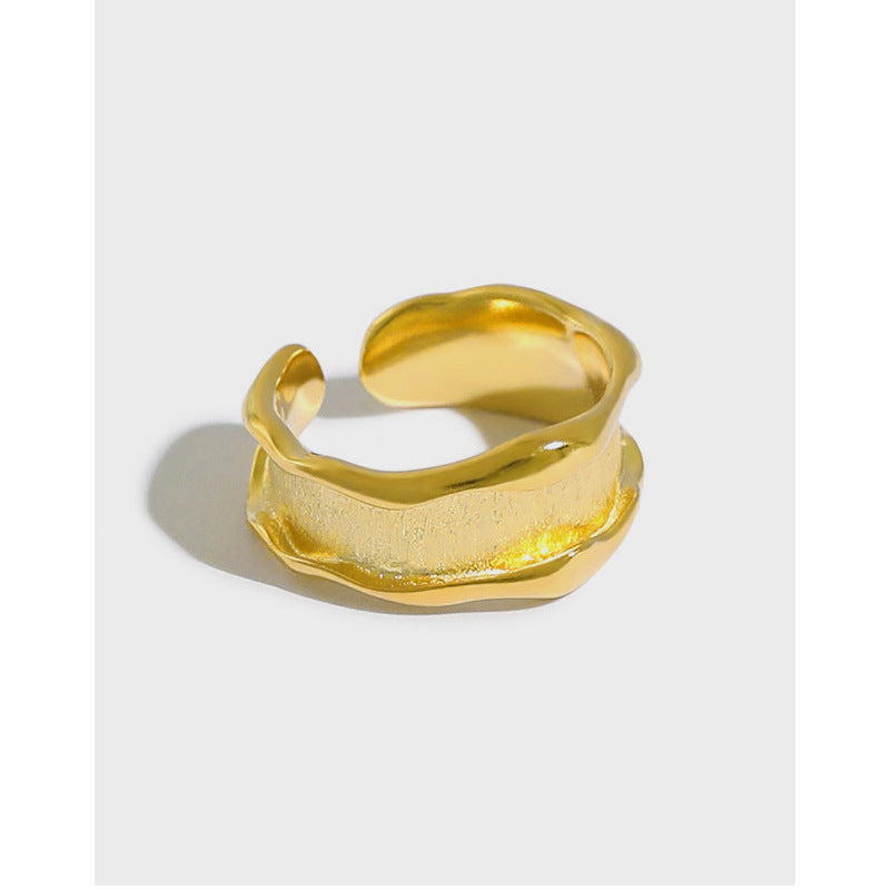 Lovcia Gold Tone 925 Sterling Silver Adjustable Ring-Rings-Yellow Gold-Yellow Gold