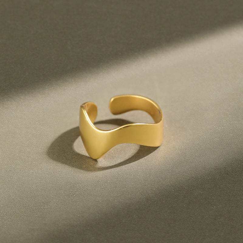 Lovcia Gold Tone 925 Sterling Silver Adjustable Ring-Rings-Yellow Gold-Yellow Gold