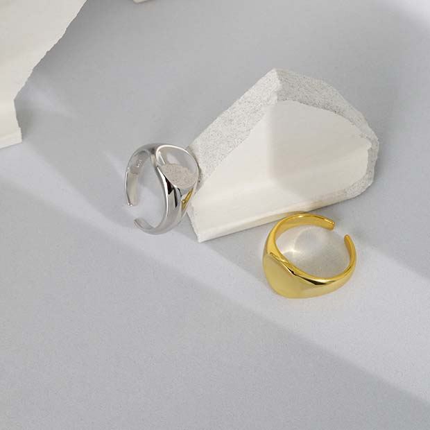 Lovcia Gold Tone 925 Sterling Silver Adjustable Ring-Rings-Yellow Gold-Yellow Gold